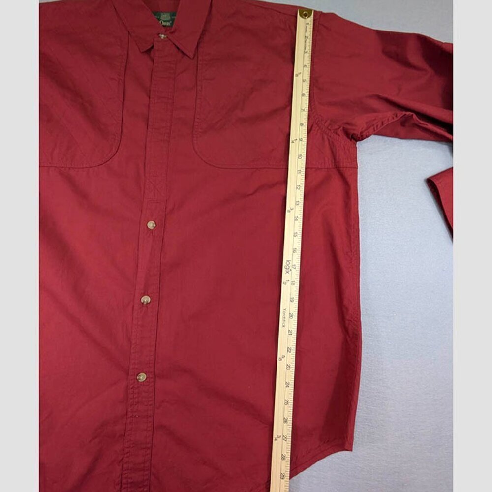 Orvis Button Up Shirt Mens‎ Large Red Outdoor Hunting Fishing Vented Long Sleeve - Picture 9 of 13